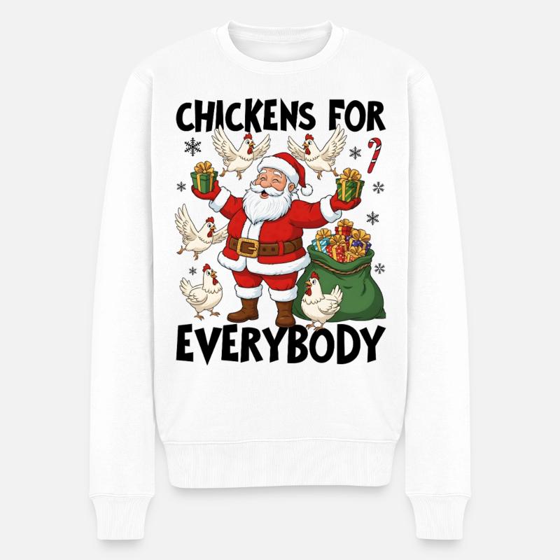 Chickens for Everybody - Männer Premium Bio Pullover - Weiß