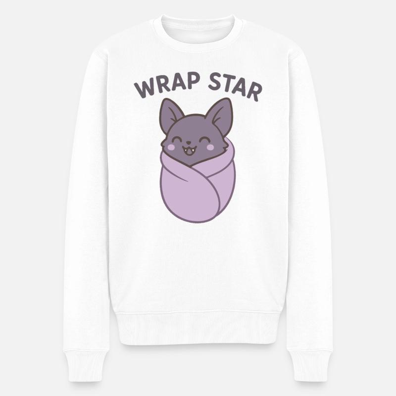 Wrap Star Bat Cozy Wrap - Pull Premium bio Homme - blanc