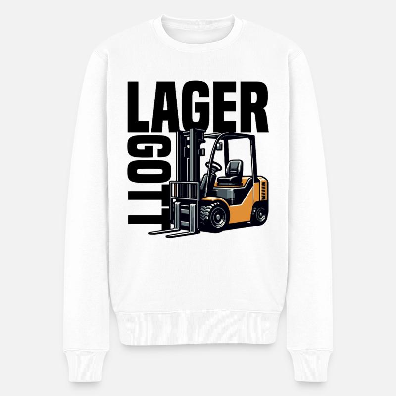 Lager Gott - Männer Premium Bio Pullover - Weiß