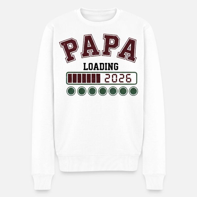 Papa 2026 Loading - Männer Premium Bio Pullover - Weiß