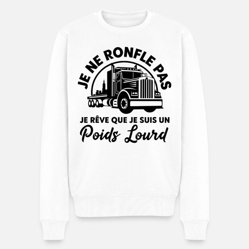 Schwergewichtiges humorvolles Trucker-Geschenk - Männer Premium Bio Pullover - Weiß