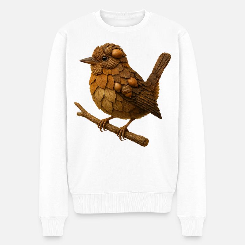 Troglodyte à l’aspect naturel - Pull Premium bio Homme - blanc