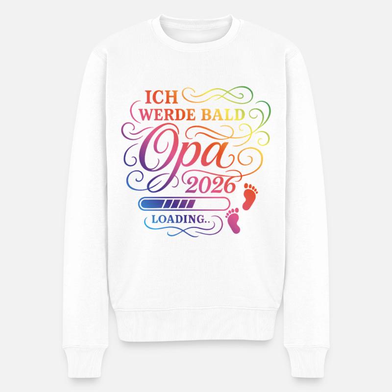 Ich werde bald Opa 2026 - Männer Premium Bio Pullover - Weiß
