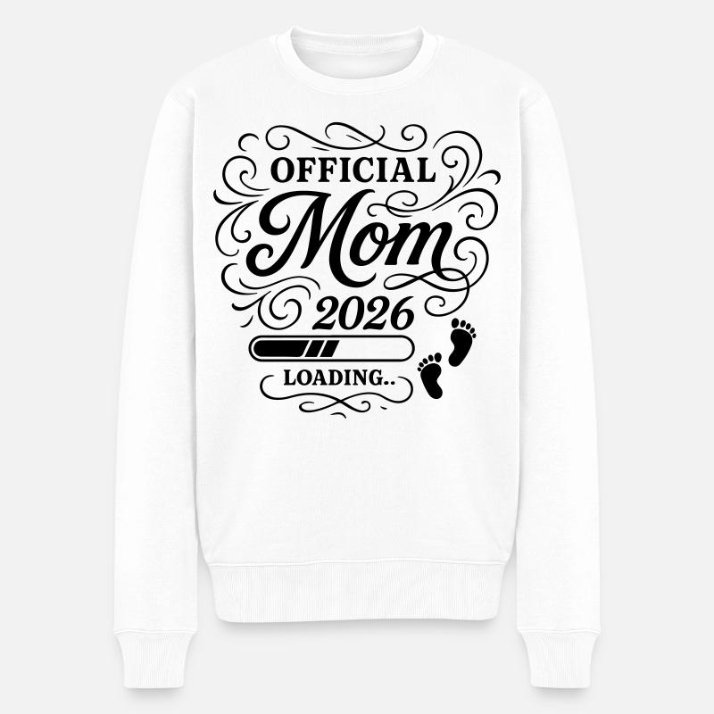Mom 2026 Mama Loading - Männer Premium Bio Pullover - Weiß