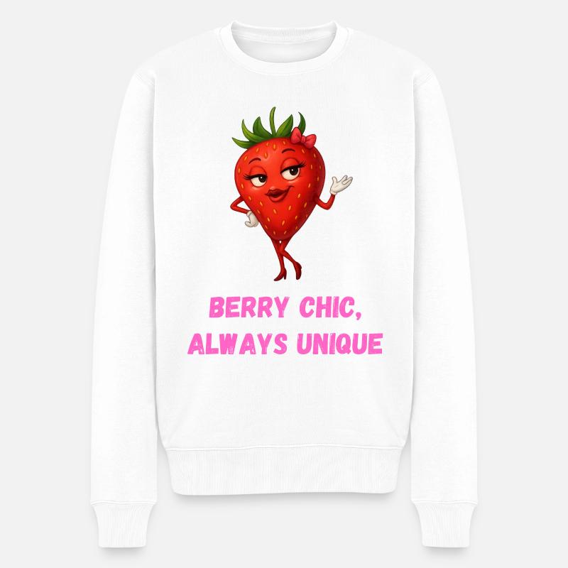 fraise baie chic dessin animé unique - Pull Premium bio Homme - blanc