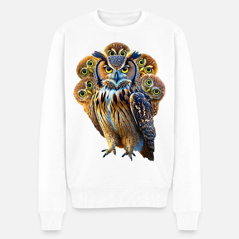 Hibou - Pull Premium bio Homme - blanc