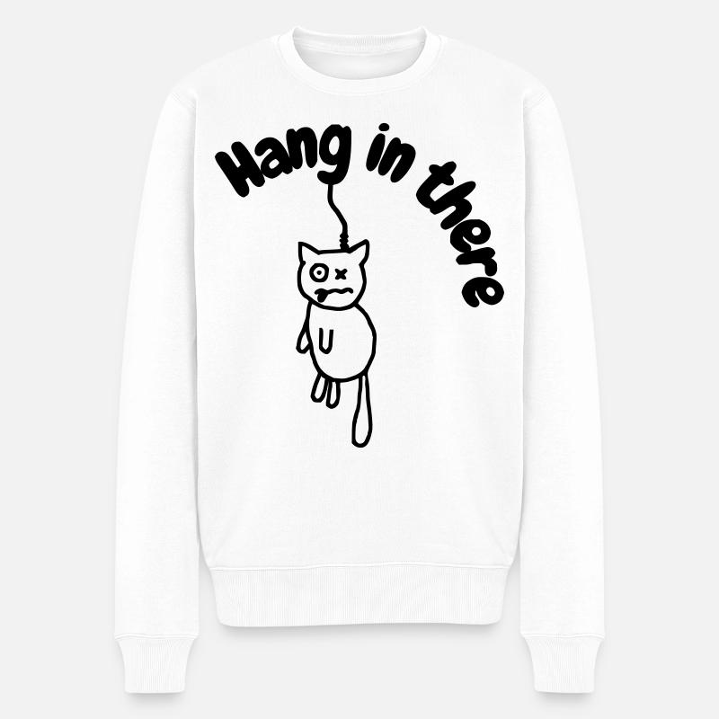 Hanginthere3 - Männer Premium Bio Pullover - Weiß