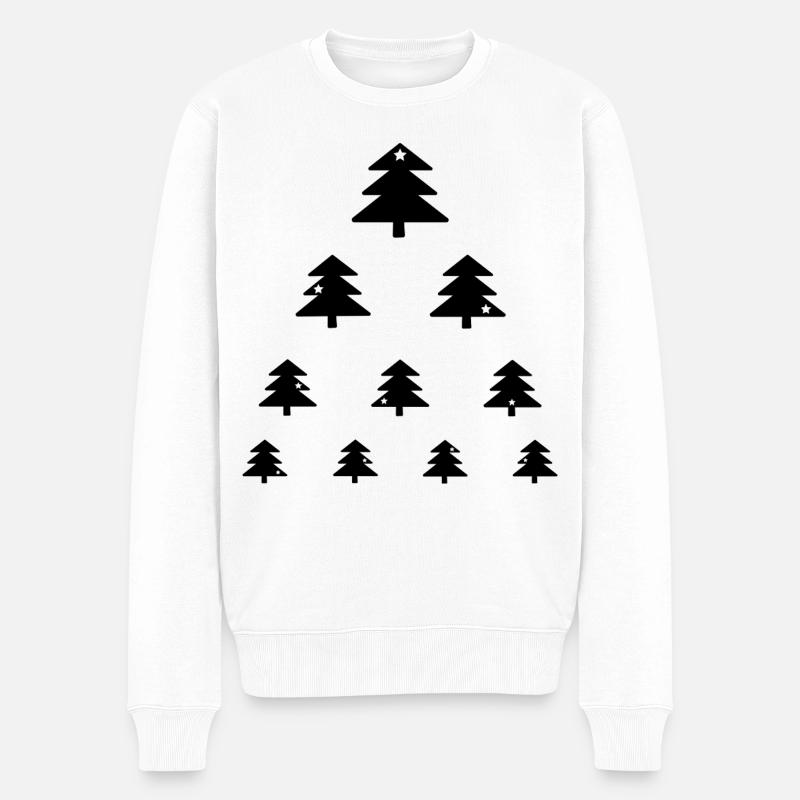 Weihnachtsbaum Sehtest - Männer Premium Bio Pullover - Weiß