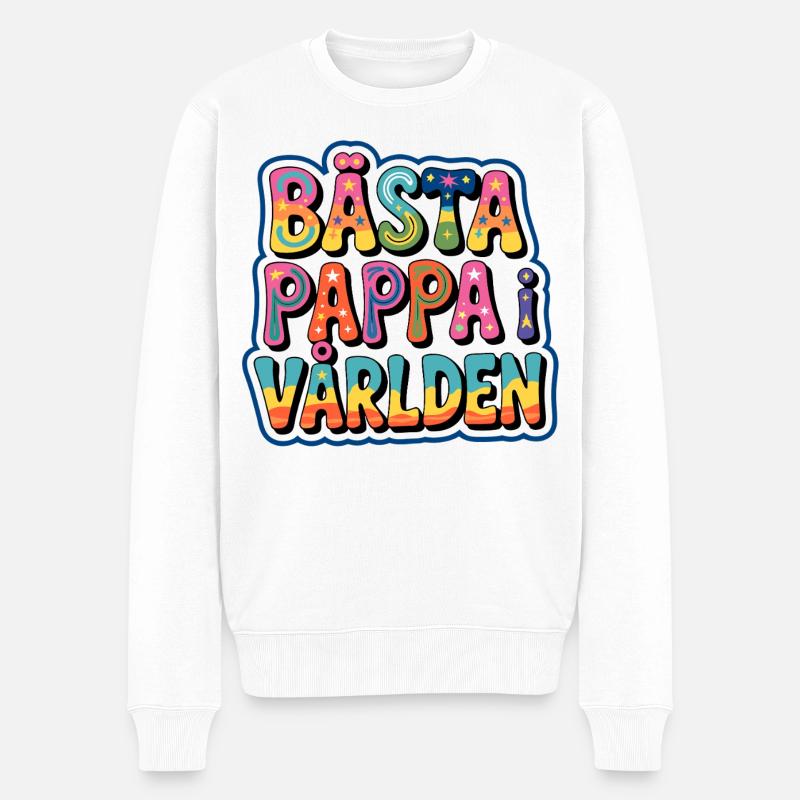 Bästa pappa i världen - Männer Premium Bio Pullover - Weiß