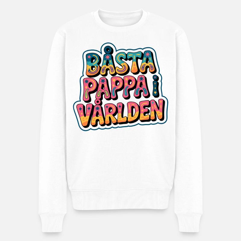 Bästa pappa i världen - Männer Premium Bio Pullover - Weiß