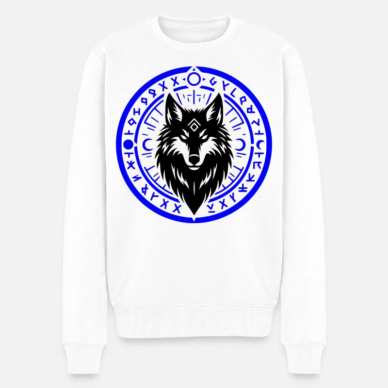 Runenring der Nacht - Männer Premium Bio Pullover - Weiß