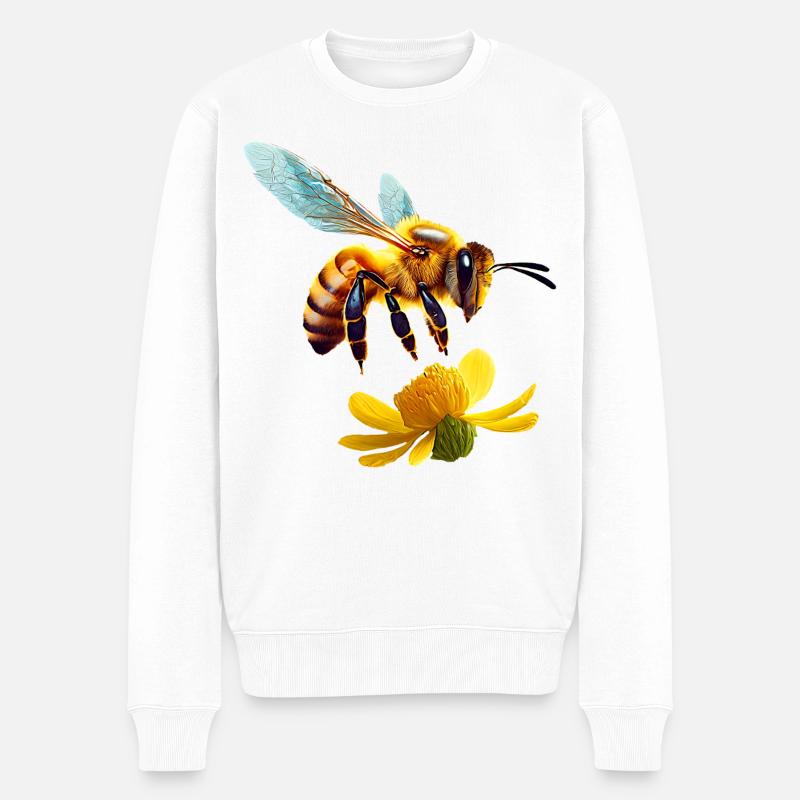 Honigbiene - Männer Premium Bio Pullover - Weiß