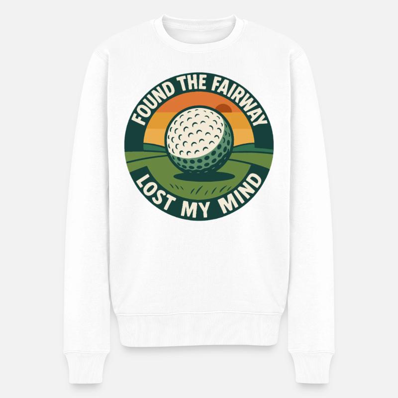 Found The Fairway Lost My Mind Golf Humor - Männer Premium Bio Pullover - Weiß
