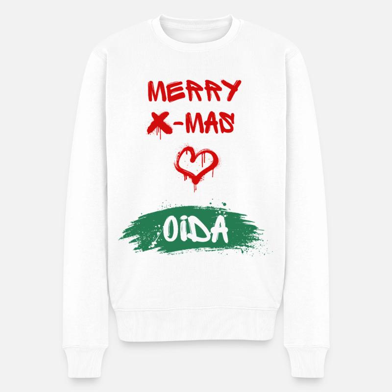 Xmas, Oida - Männer Premium Bio Pullover - Weiß