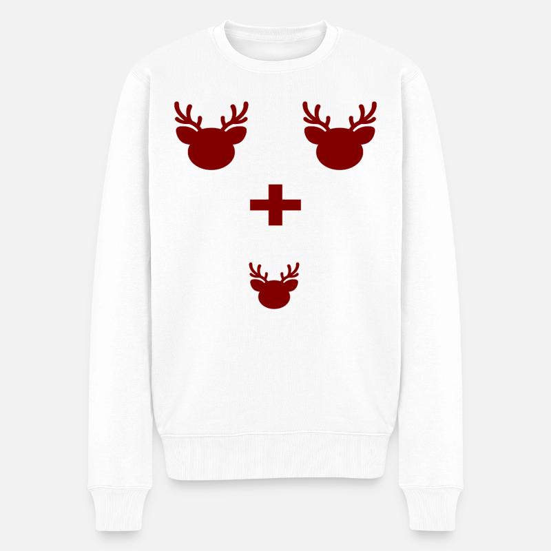 BABY VERKÜNDEN WINTER RENTIERE - Männer Premium Bio Pullover - Weiß
