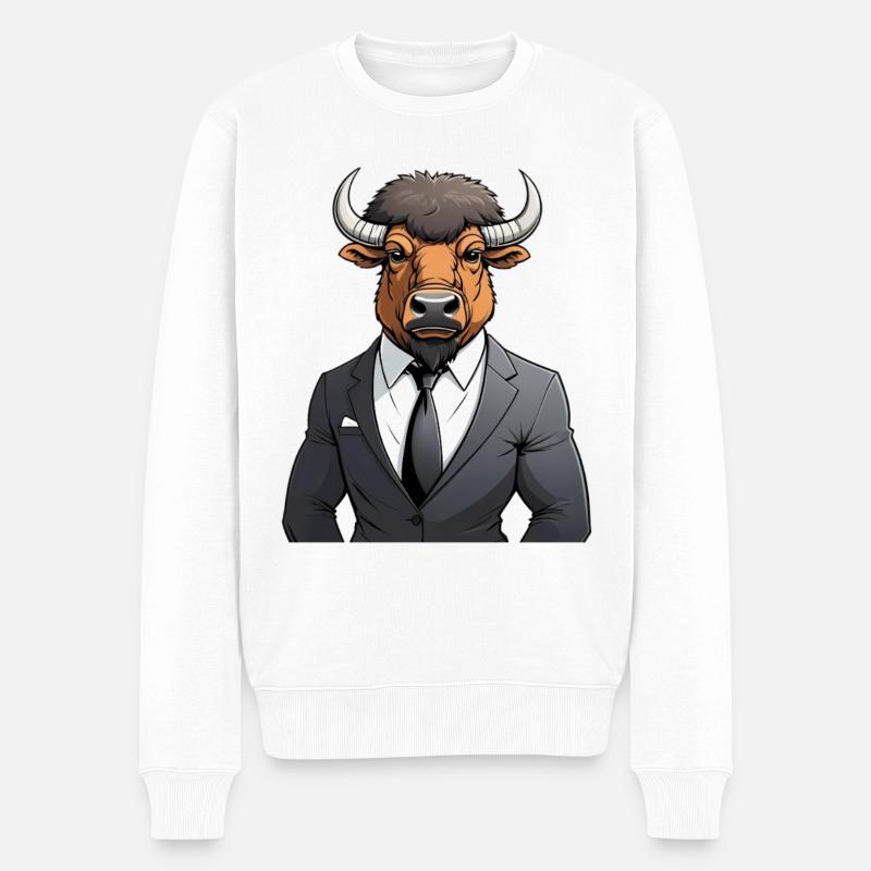 Costume taureau au look d’affaires - Pull Premium bio Homme - blanc
