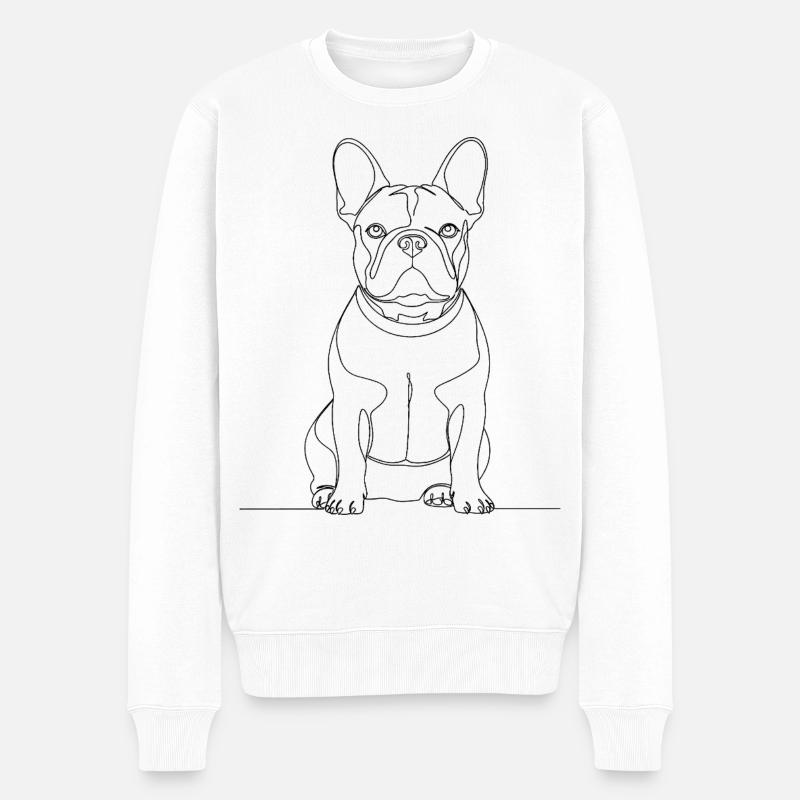 Frenchie Süßes Geschenk Lustig Hund Mama - Männer Premium Bio Pullover - Weiß