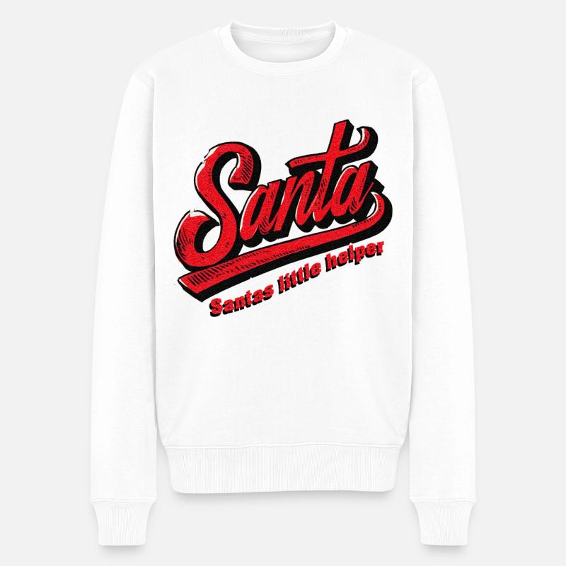 Santas little helper - Männer Premium Bio Pullover - Weiß