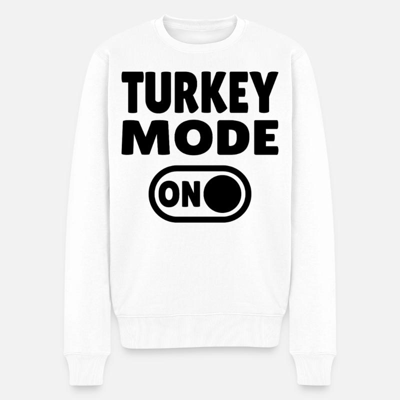 Turkey Mode ON  - Männer Premium Bio Pullover - Weiß