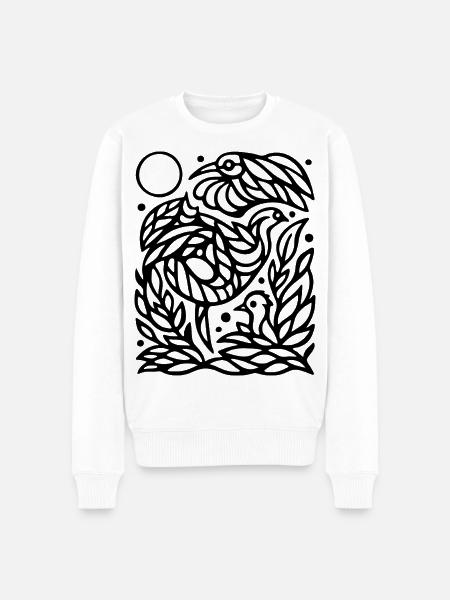 Minimalist Flying Birds Freedom Line Art Design - Men's Premium Organic Jumper - white