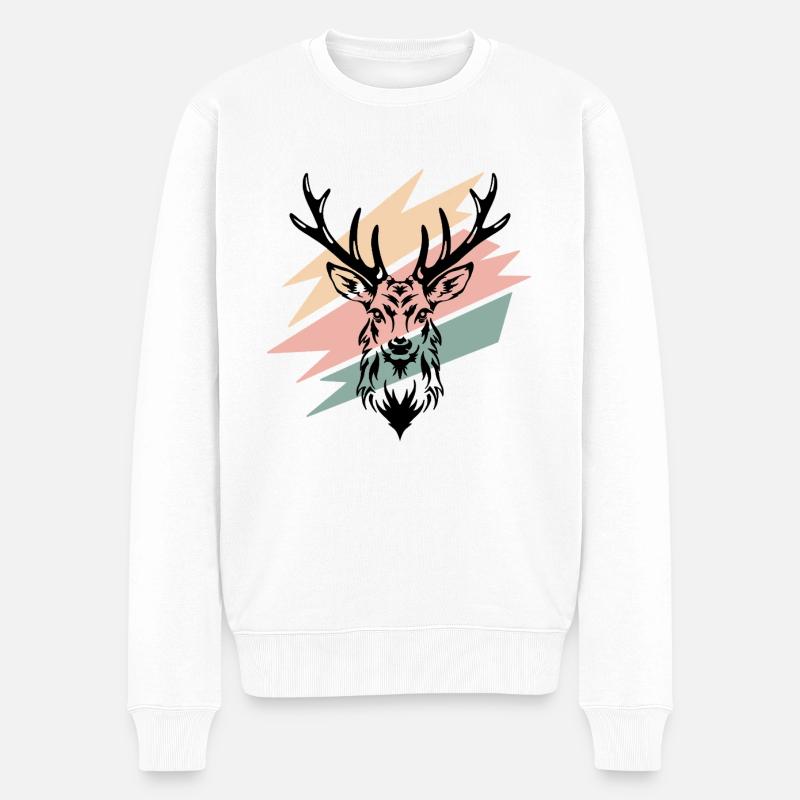 Cerf - Pull Premium bio Homme - blanc