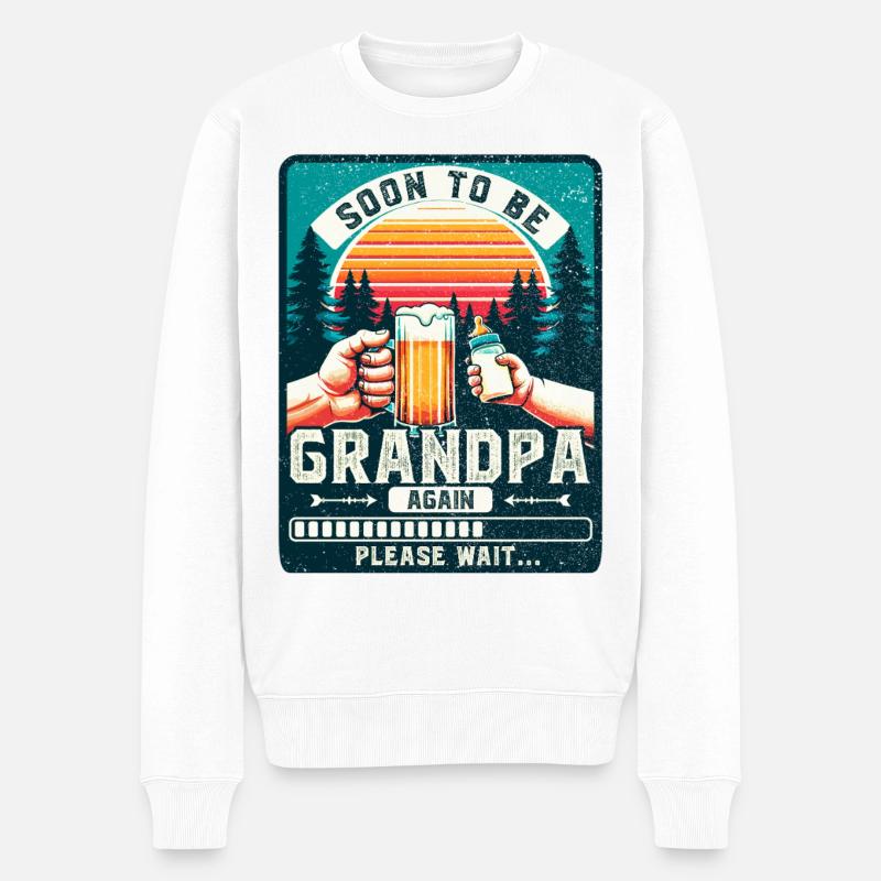 Werdender Opa loading zukünftiger Großvater - Männer Premium Bio Pullover - Weiß
