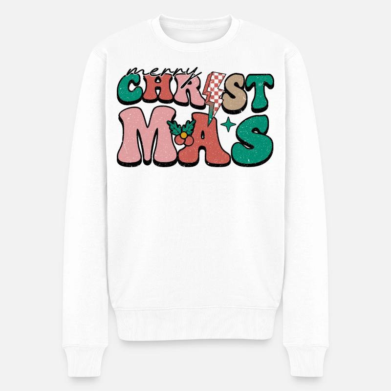 Christmas - Männer Premium Bio Pullover - Weiß