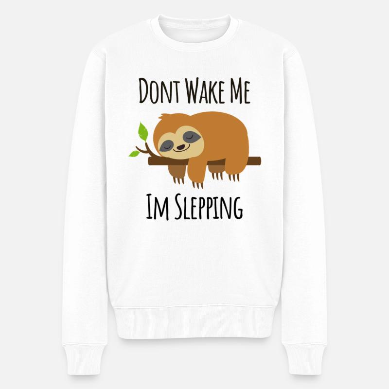 Dont Wake Me Im Sleeping - Männer Premium Bio Pullover - Weiß