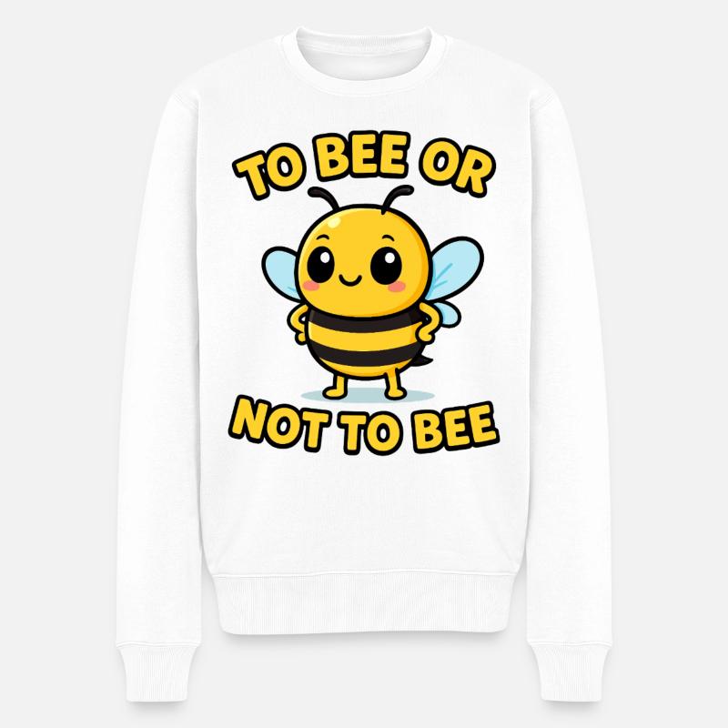 Biene oder nicht Biene - Männer Premium Bio Pullover - Weiß