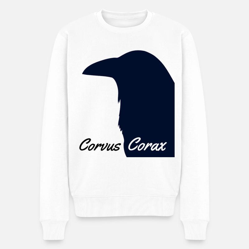 Corvus Corax - Männer Premium Bio Pullover - Weiß