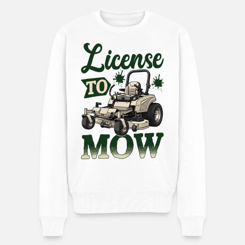 License To Mow - Männer Premium Bio Pullover - Weiß