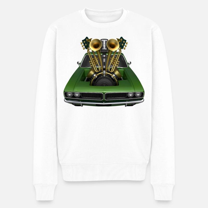 BRASS BAND – Ton & Bild - Männer Premium Bio Pullover - Weiß