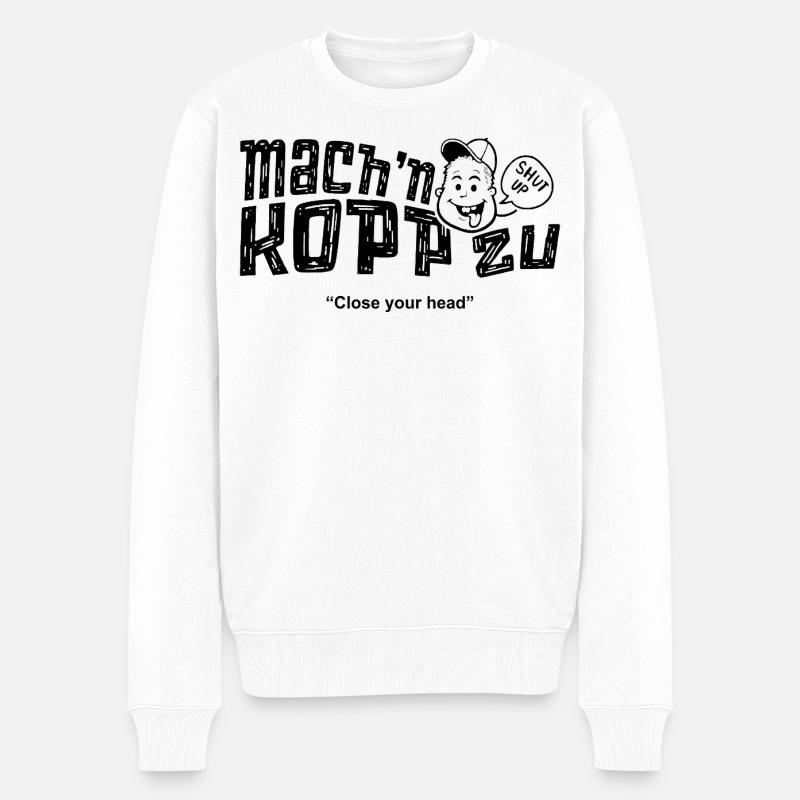 machn Kopp zu  - Männer Premium Bio Pullover - Weiß