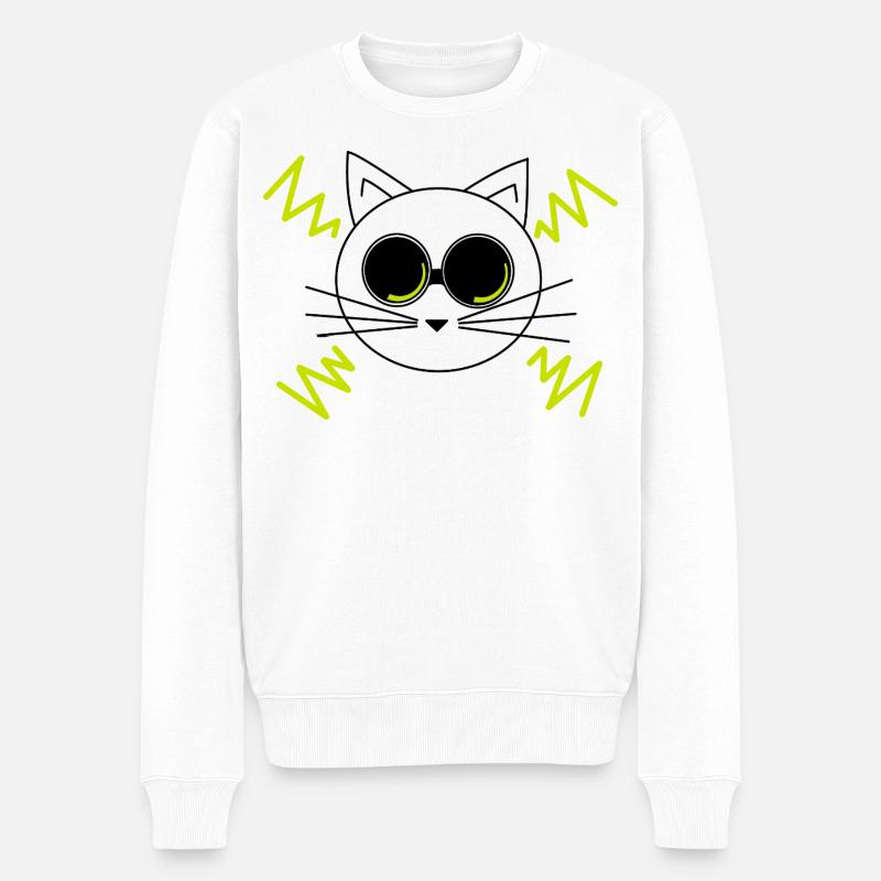Chat de l’espace - Pull Premium bio Homme - blanc