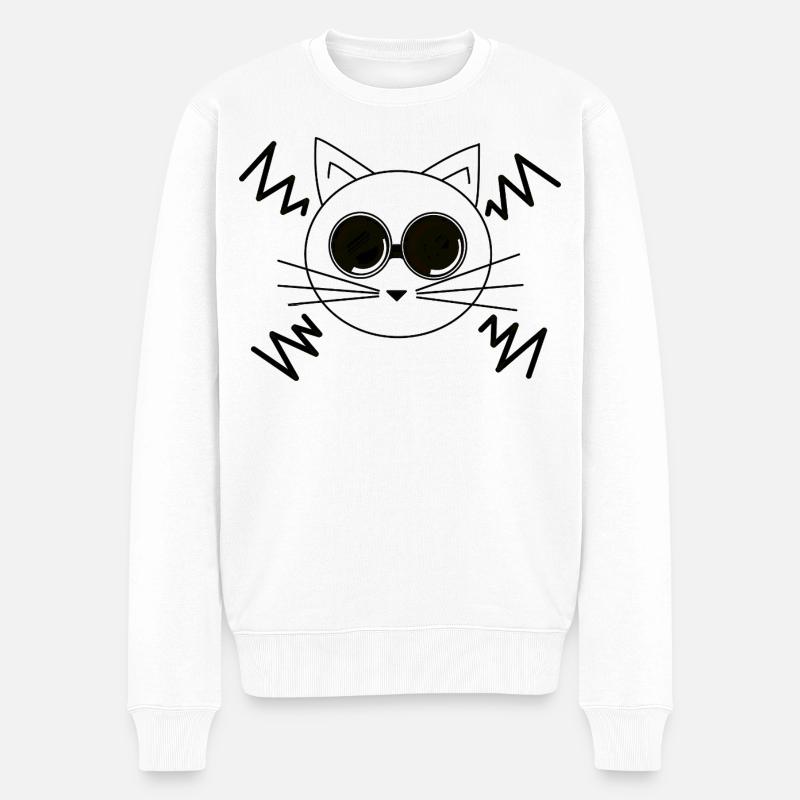 Chat de l’espace - Pull Premium bio Homme - blanc