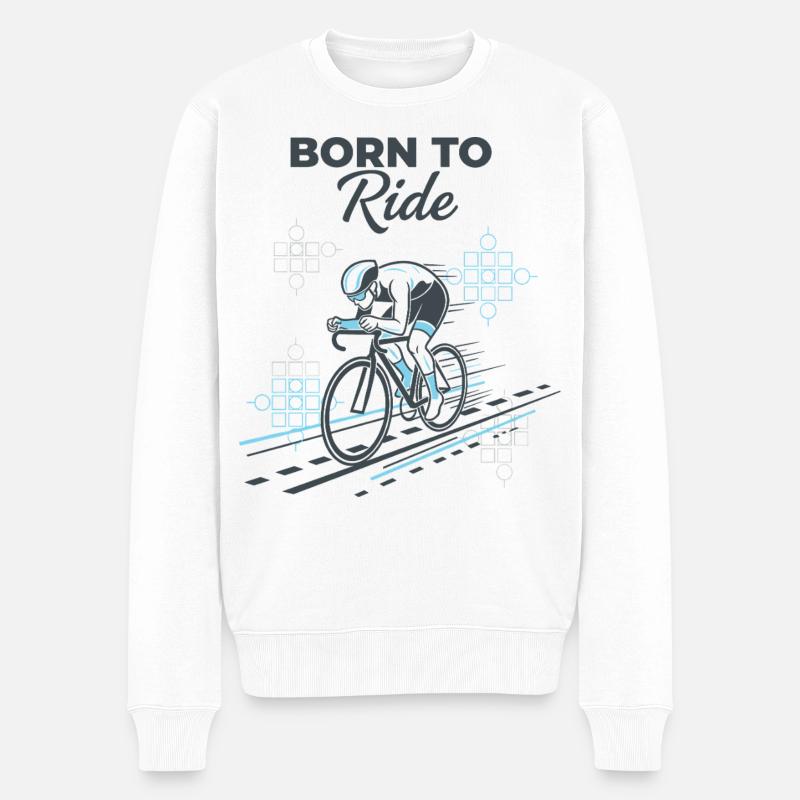 Born to Ride - Männer Premium Bio Pullover - Weiß