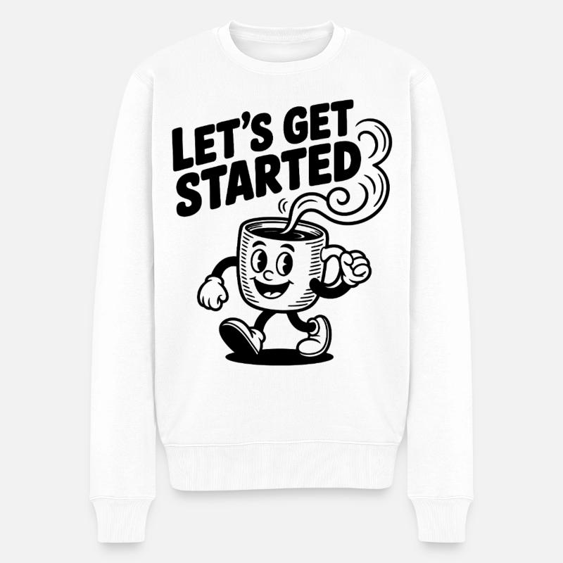 Commençons Tasse à café - Pull Premium bio Homme - blanc