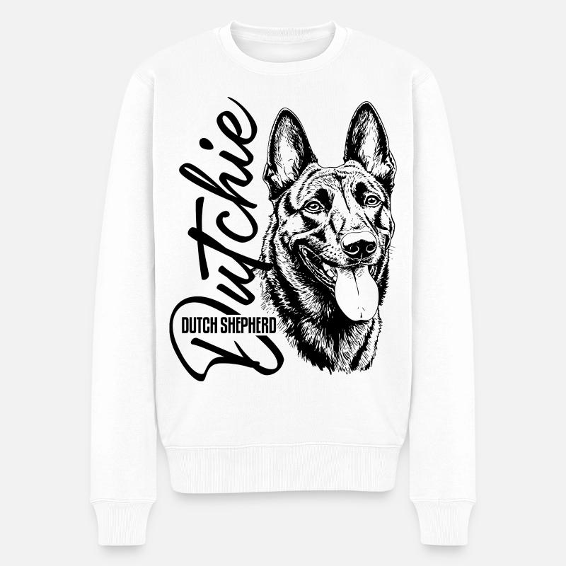 Dutchie - Holländischer Schäferhund - Männer Premium Bio Pullover - Weiß