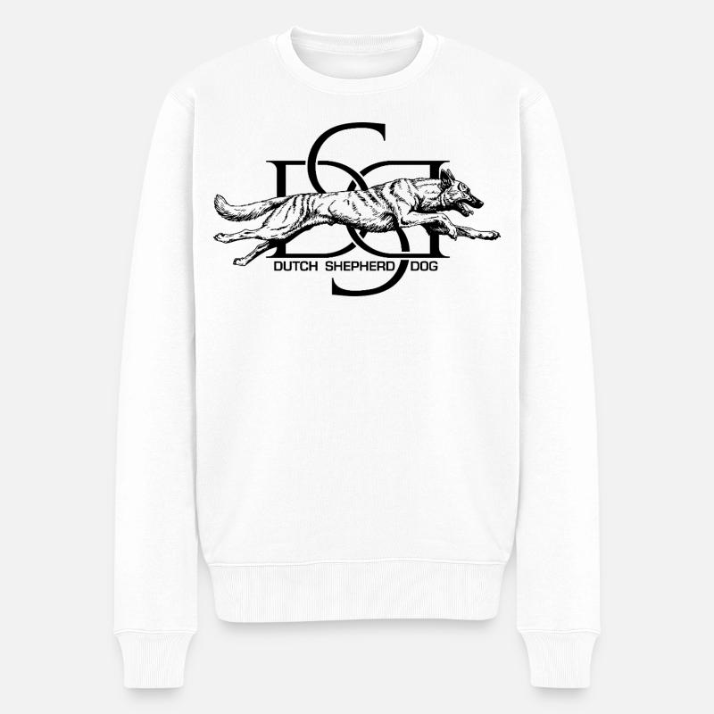 Dutchie - Holländischer Schäferhund - Männer Premium Bio Pullover - Weiß