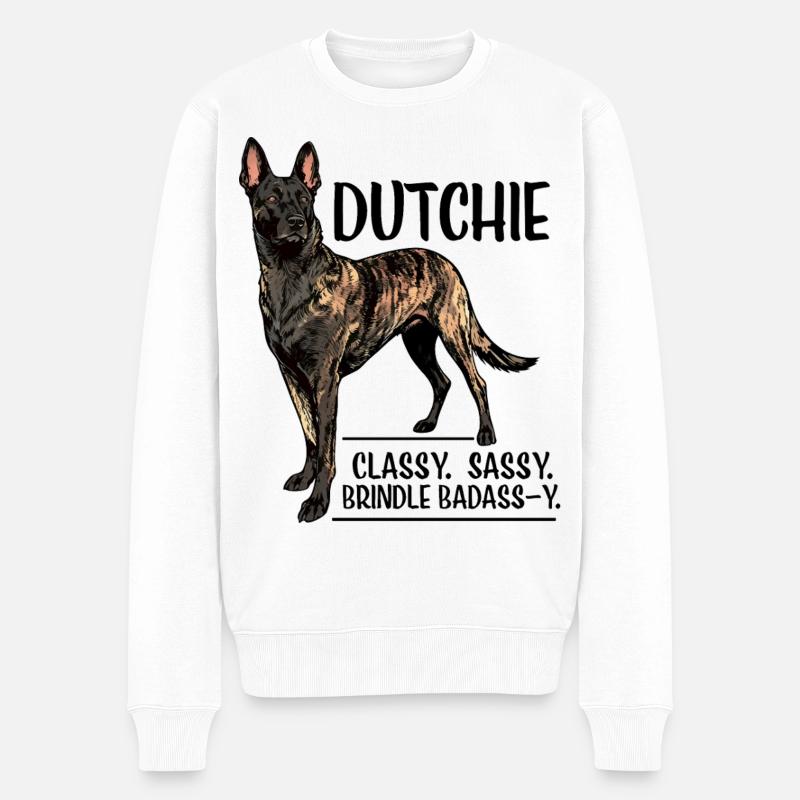 Dutchie - Holländischer Schäferhund - Männer Premium Bio Pullover - Weiß