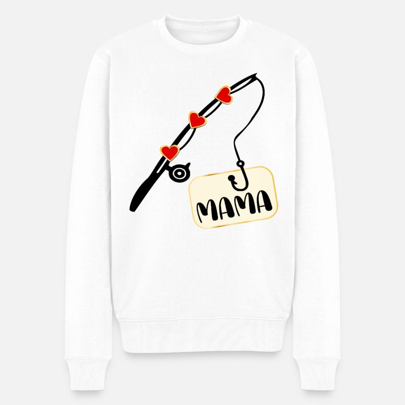 Canne à pêche Pêche Maman Maman - Pull Premium bio Homme - blanc
