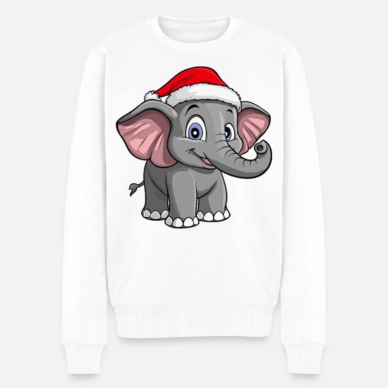 Noël des éléphants - Pull Premium bio Homme - blanc