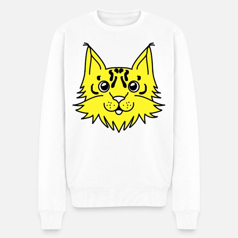 Luchs - Männer Premium Bio Pullover - Weiß