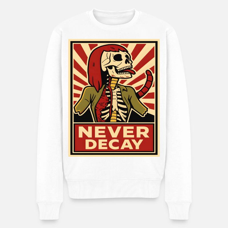 Punk Squelette Never Decay - Pull Premium bio Homme - blanc