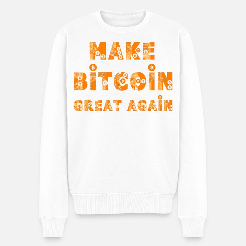 Make Bitcoin Great Again  - Männer Premium Bio Pullover - Weiß