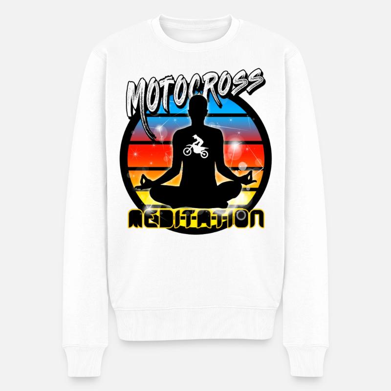 Motocross - Männer Premium Bio Pullover - Weiß