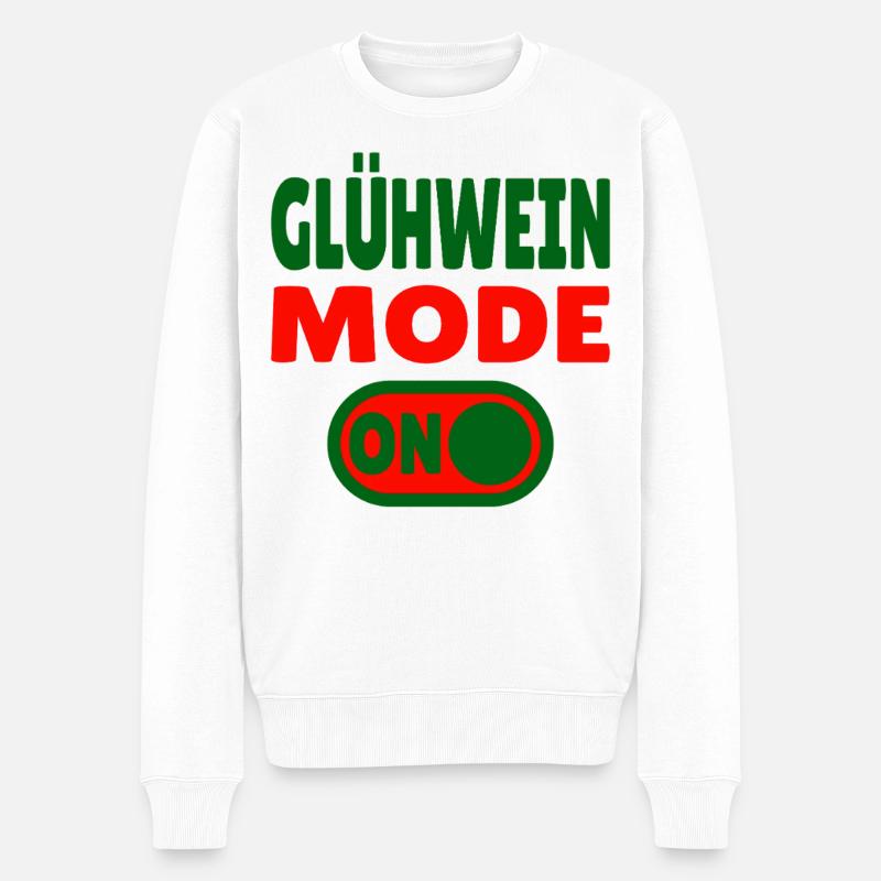 Glühwein Mode ON - Männer Premium Bio Pullover - Weiß