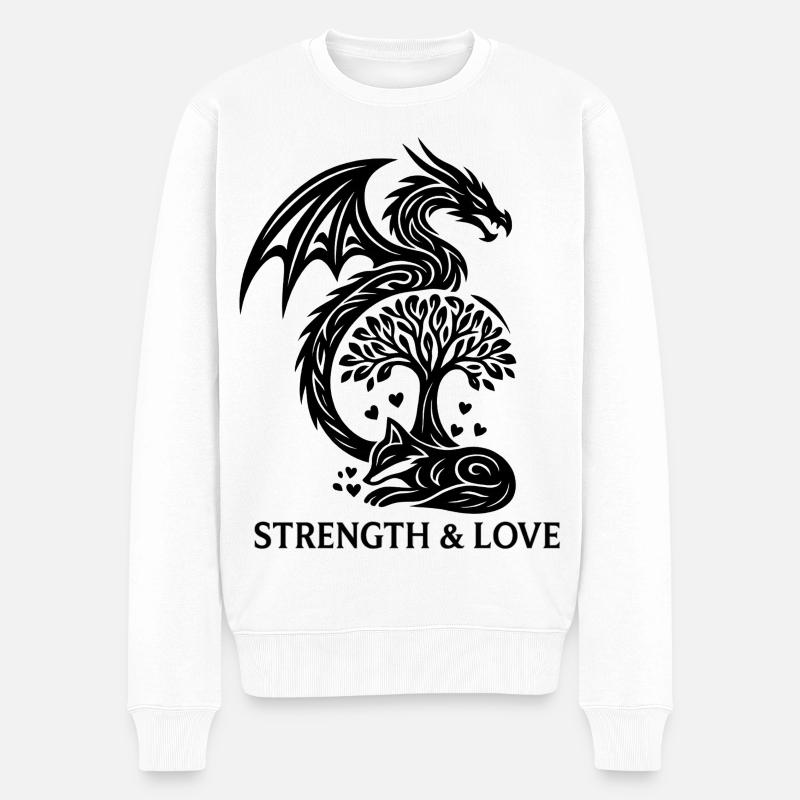 Drache & Fuchs - Männer Premium Bio Pullover - Weiß