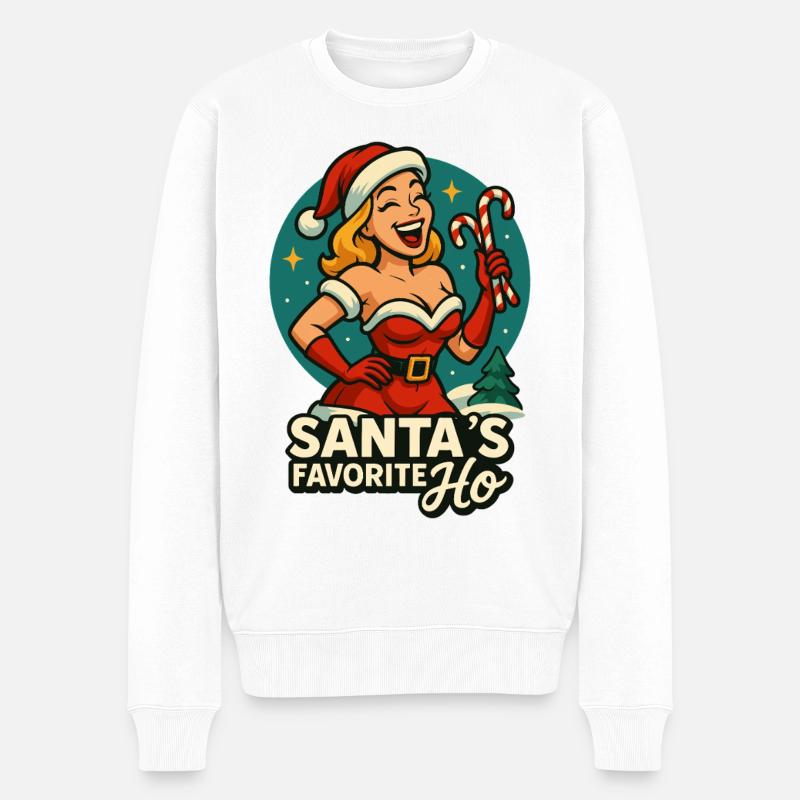 Das Lieblings-Weihnachtsdesign des Weihnachtsmanns - Männer Premium Bio Pullover - Weiß