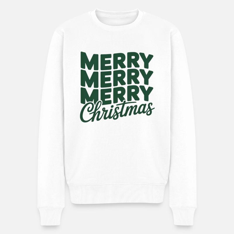 Merry Christmas - Männer Premium Bio Pullover - Weiß